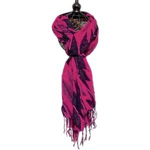 Coverup Sarong Scarf Wrap Hot Pink Black Lightening Volts design 18 x 78 inches